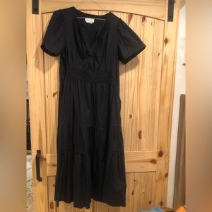 Anthropologie somerset black dress midi/maxi length